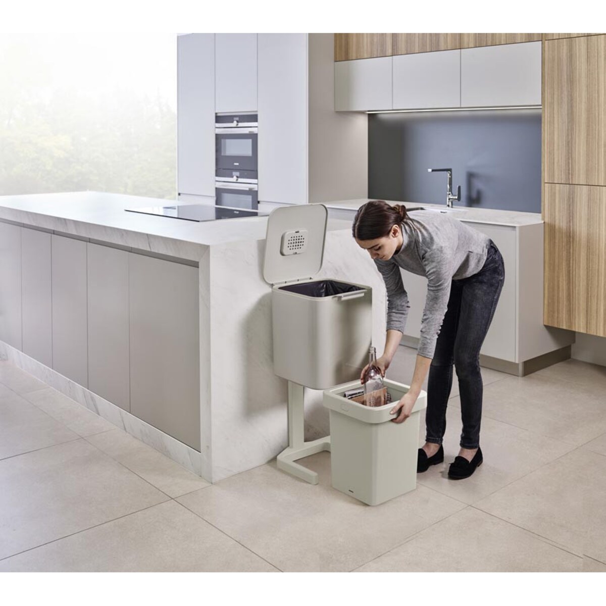 Kosz do segregacji stone Totem Pop, 40 l, Joseph Joseph