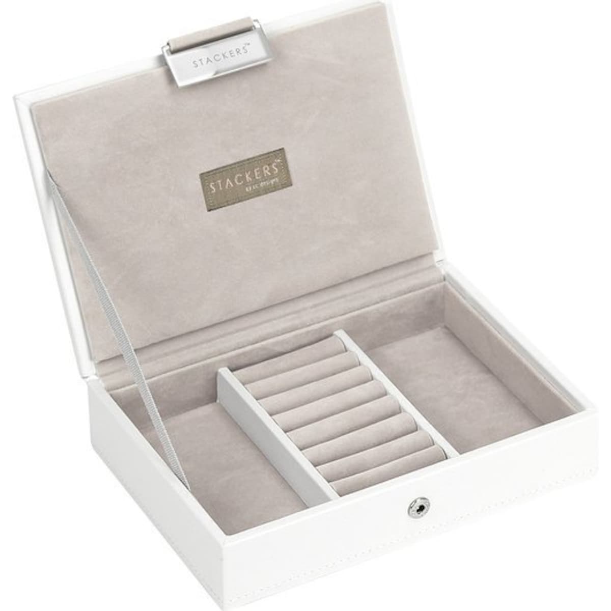 Szkatułka Stackers mini biało-beżowa z pokrywką