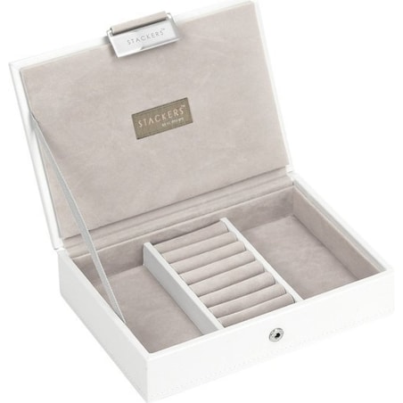 Szkatułka Stackers mini biało-beżowa z pokrywką