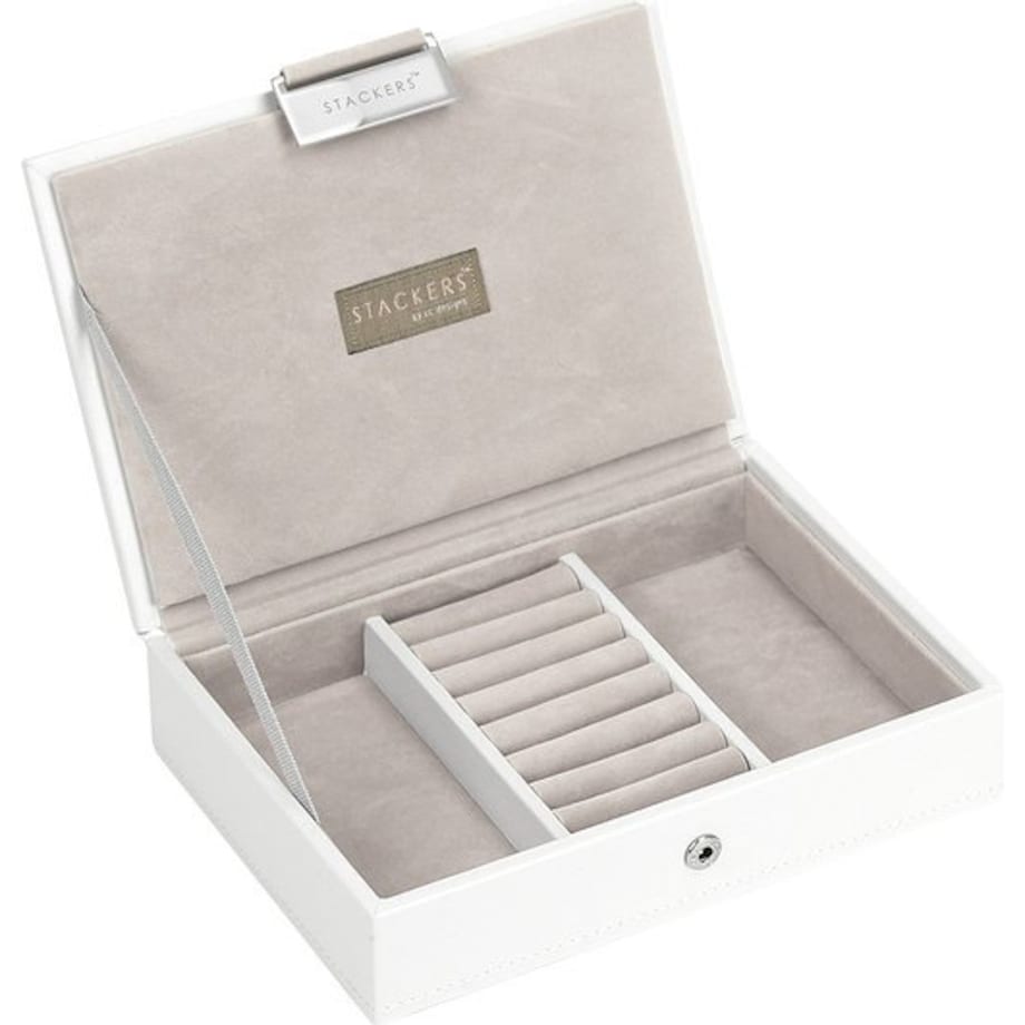Szkatułka Stackers mini biało-beżowa z pokrywką