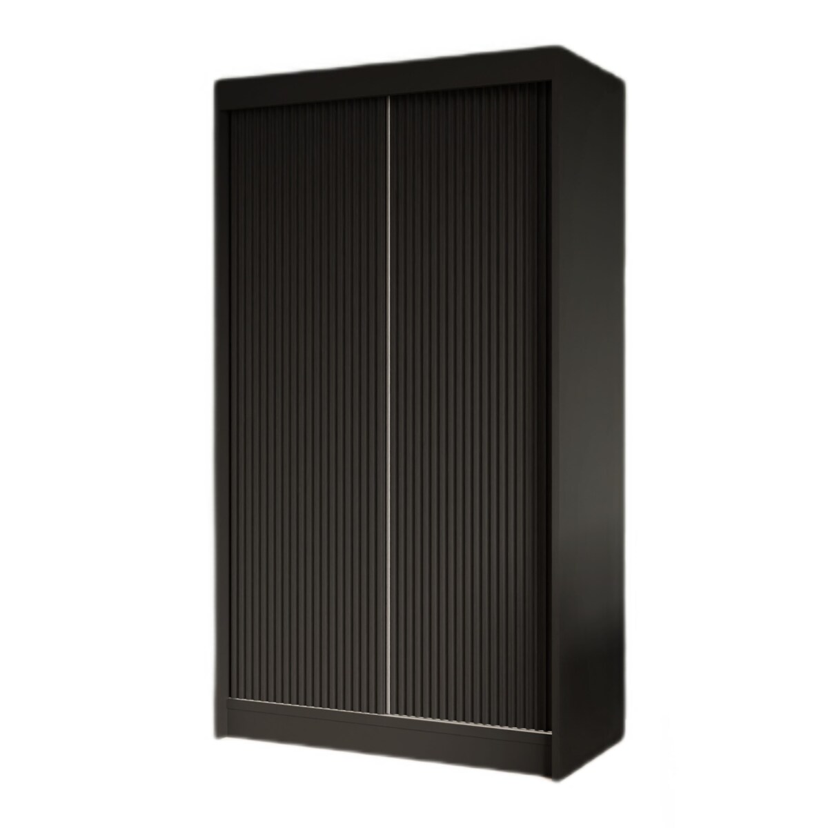 Szafa z ryflowanymi frontami przesuwna 120 cm - Czarna