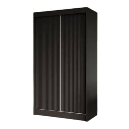 Szafa z ryflowanymi frontami przesuwna 120 cm - Czarna
