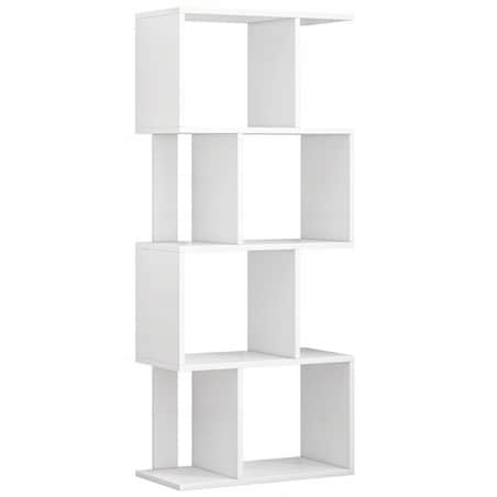 Regał otwarty stojący biały półka szafka biblioteczka nowoczesny loft 140cm