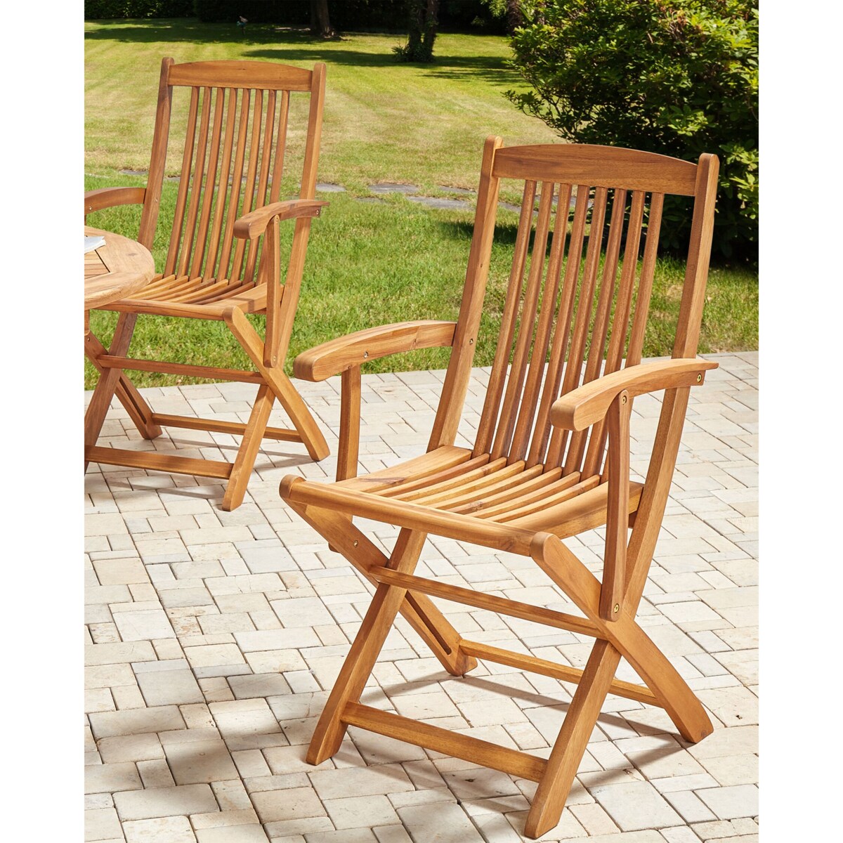 Krzesło ogrodowe Zestaw 2 Drewno Jasne drewno MAUI II