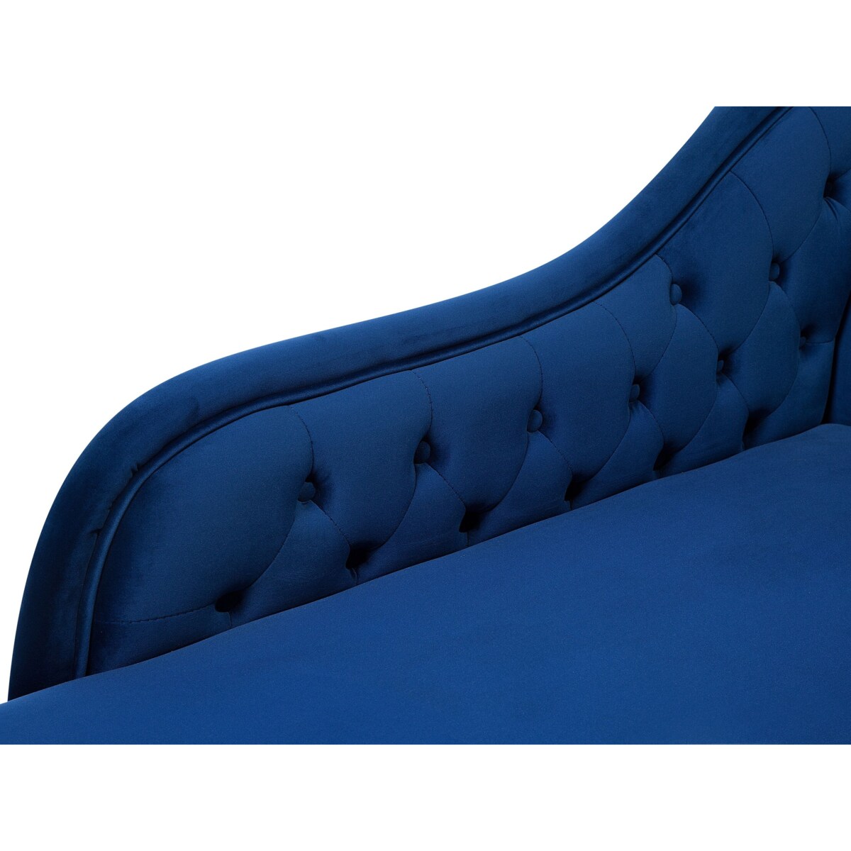 Szezlong welurowy prawostronny ciemnoniebieski NIMES