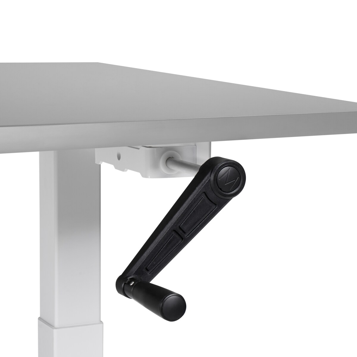 Biurko regulowane manualnie DESTINES 120 cm x 72 cm Szary/ biały