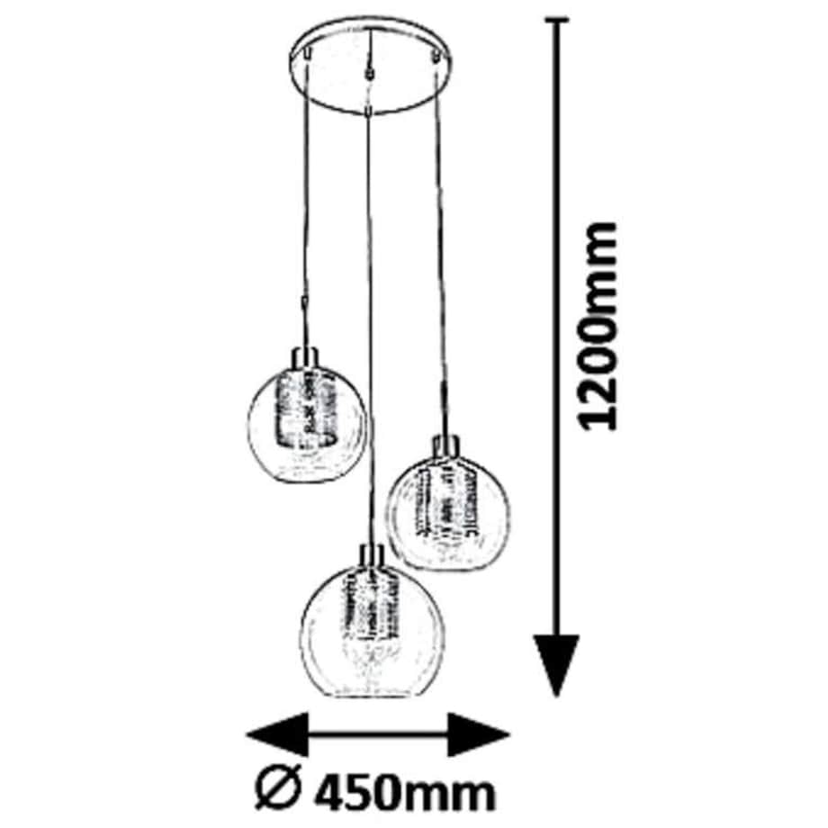 Wisząca LAMPA modernistyczna PHILANA 6496 Rabalux szklana OPRAWA kaskada ZWIS dekoracyjne kule balls złota przezroczysta