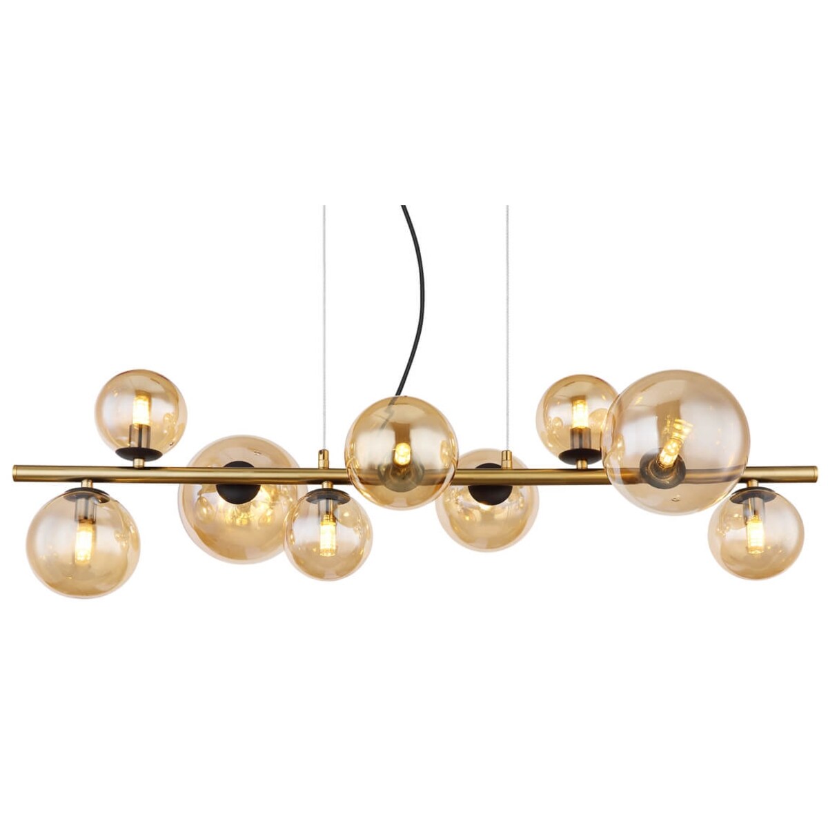 Wisząca lampa Riha 56135-9H bańki czarne bursztynowe