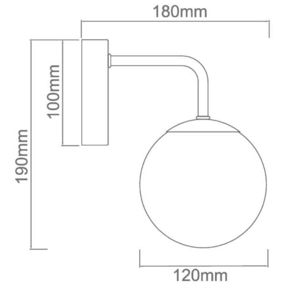 LAMPA ścienna Bao Parette Gold IP44 Orlicki Design loftowa OPRAWA szklana kula KINKIET do łazienki IP44 złoty biały