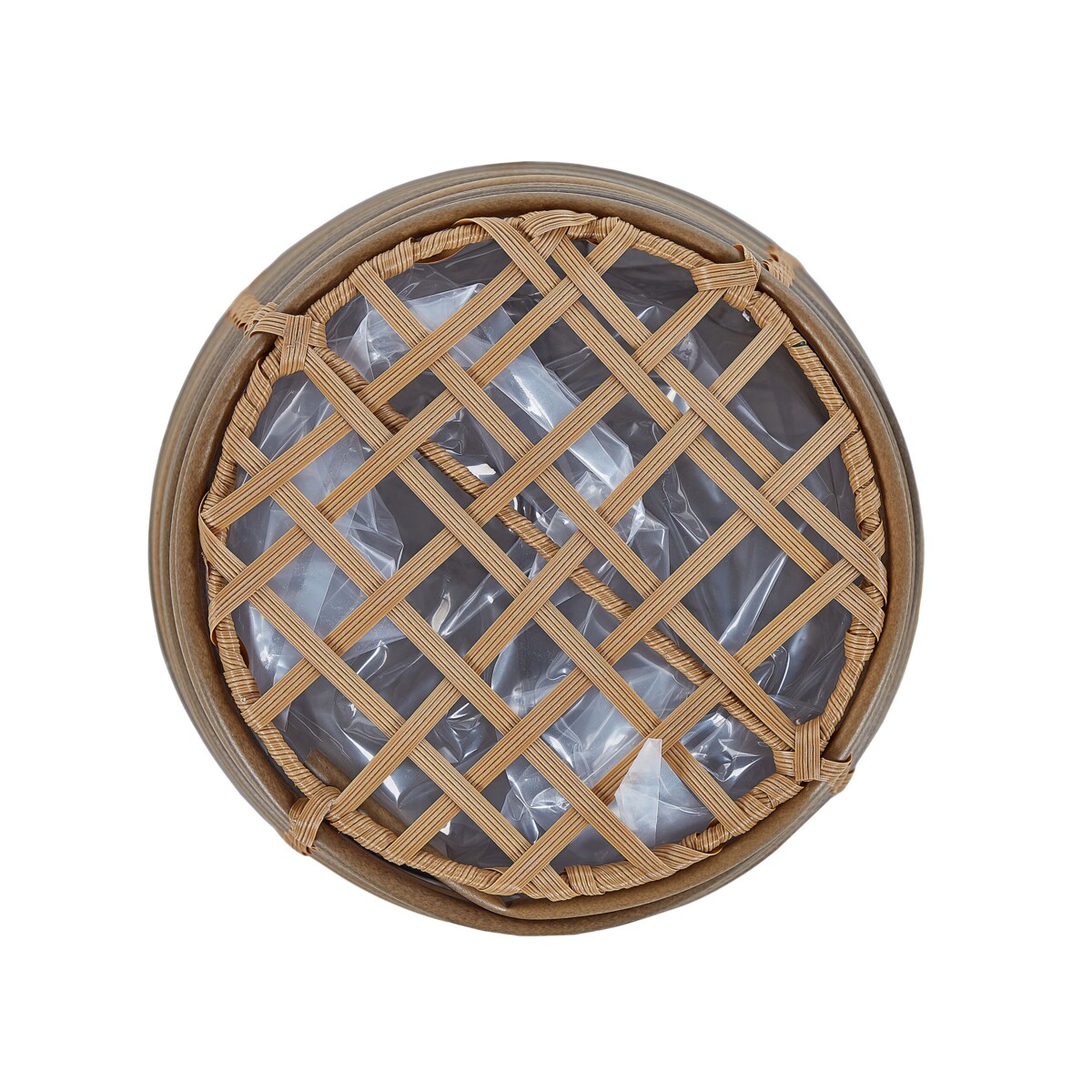 Zestaw 2 koszy na kwiaty z technorattanu brązowy SARTI