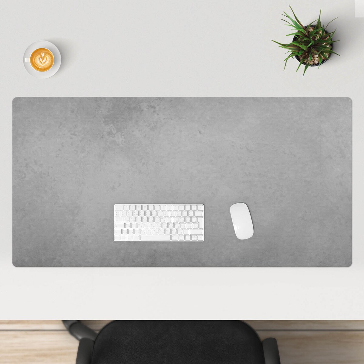 Szara mata na biurko Betonowa tekstura, 120x60 cm