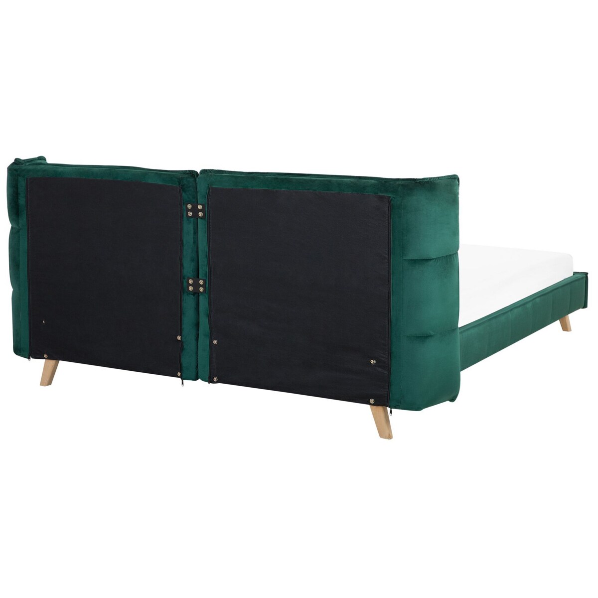Łóżko welurowe 180 x 200 cm zielone SENLIS