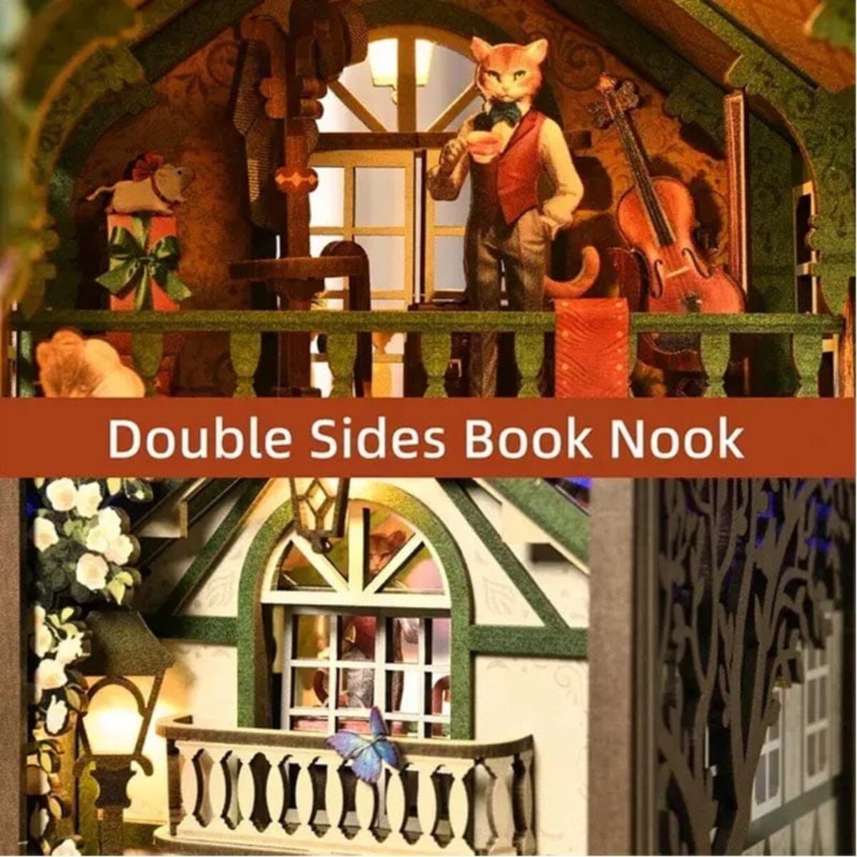 Miniaturowy domek Book Nook - Biuro detektywa Kota