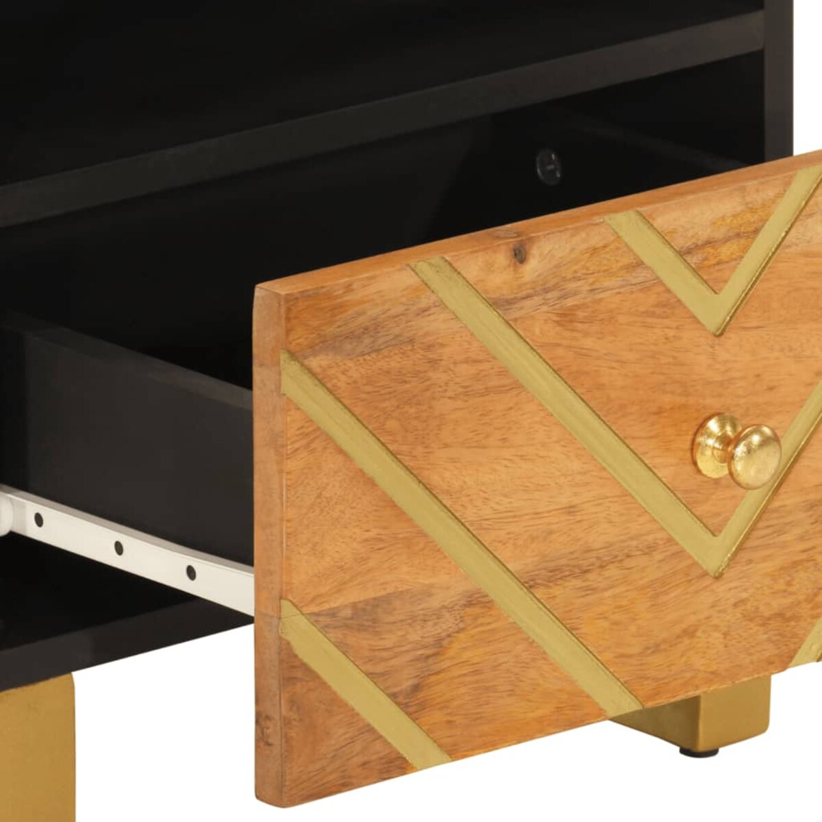 vidaXL Szafki nocne, 2 szt., brązowo-czarne, lite drewno mango