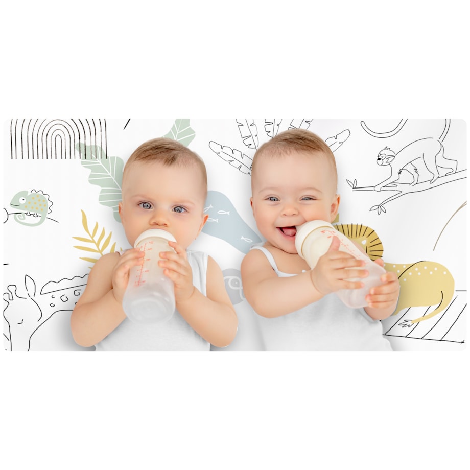 Mata edukacyjna interaktywna Lew dla niemowląt dwustronna składana XXL 5w1 Nukido