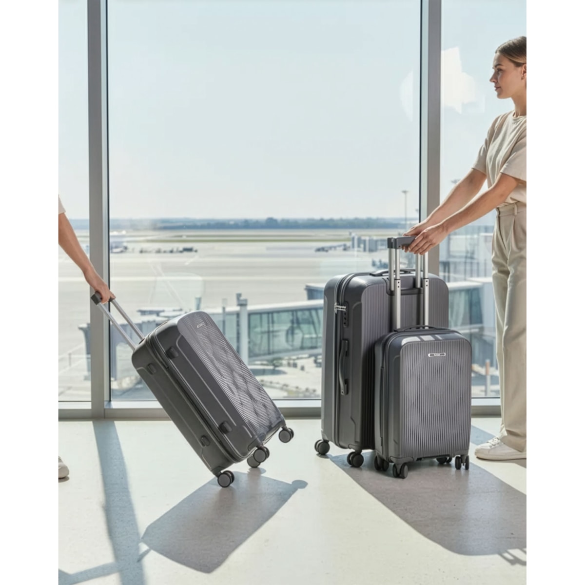 Zestaw 3 walizek TONSAI Ciemnoszary