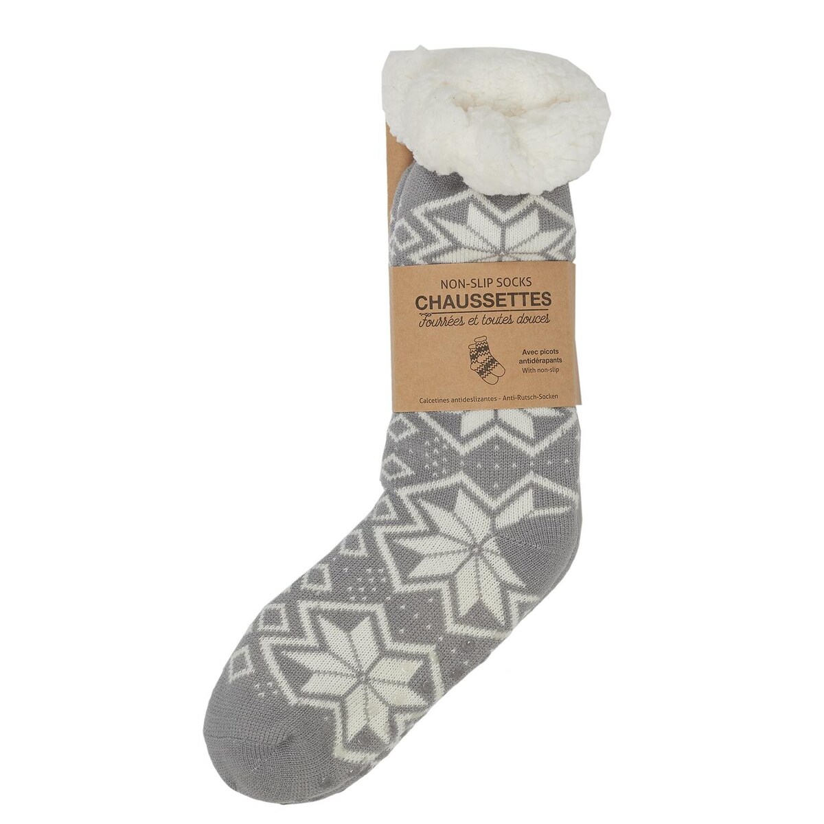 SKARPETY ZIMOWE rozmiar 36-41 szare W ŚNIEŻYNKI