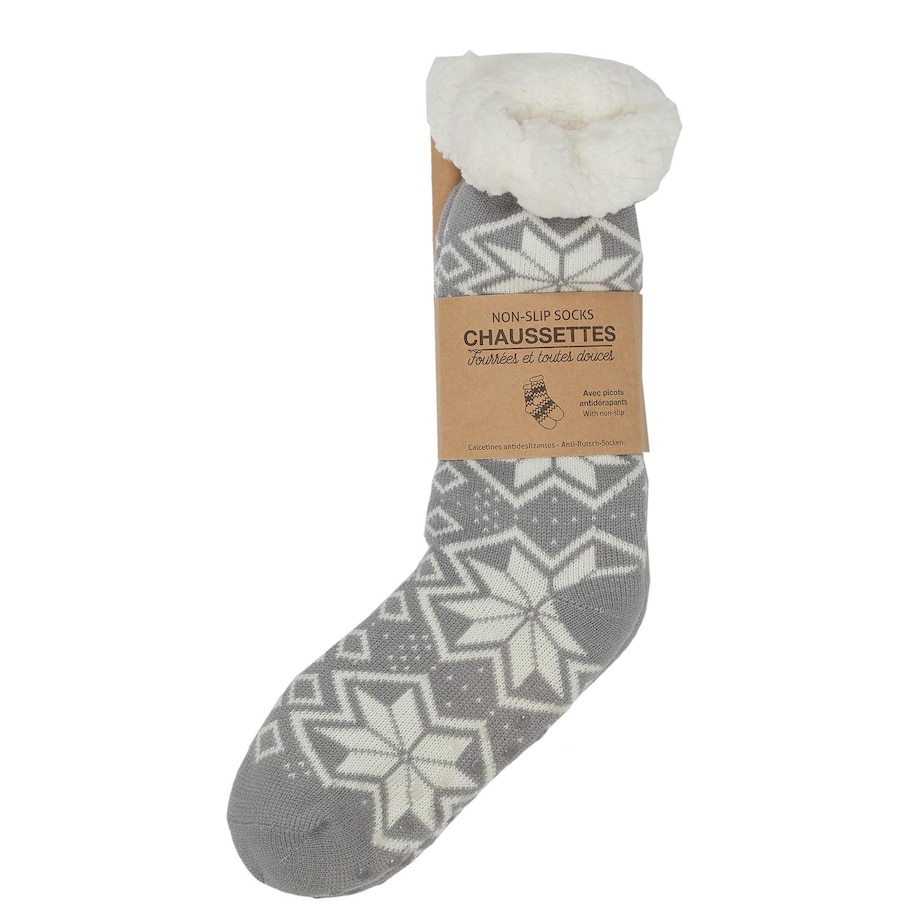 SKARPETY ZIMOWE rozmiar 36-41 szare W ŚNIEŻYNKI