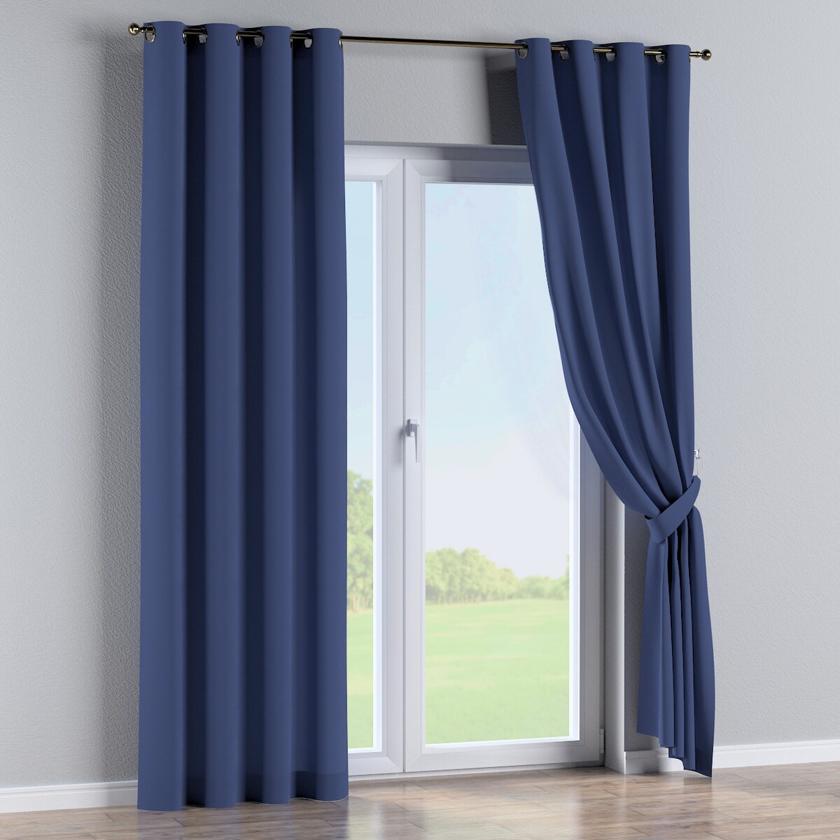 Zasłona na kółkach 1 szt. 130x245 granatowy