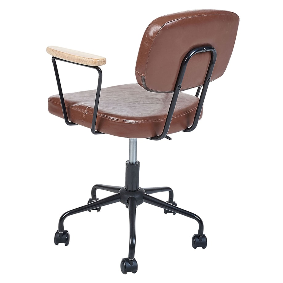 Krzesło biurowe regulowane ekoskóra brązowe ALGERITA