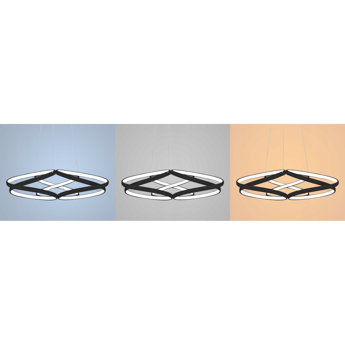 Lampa Sufitowa Wisząca Metal Ring Black Led Pilot