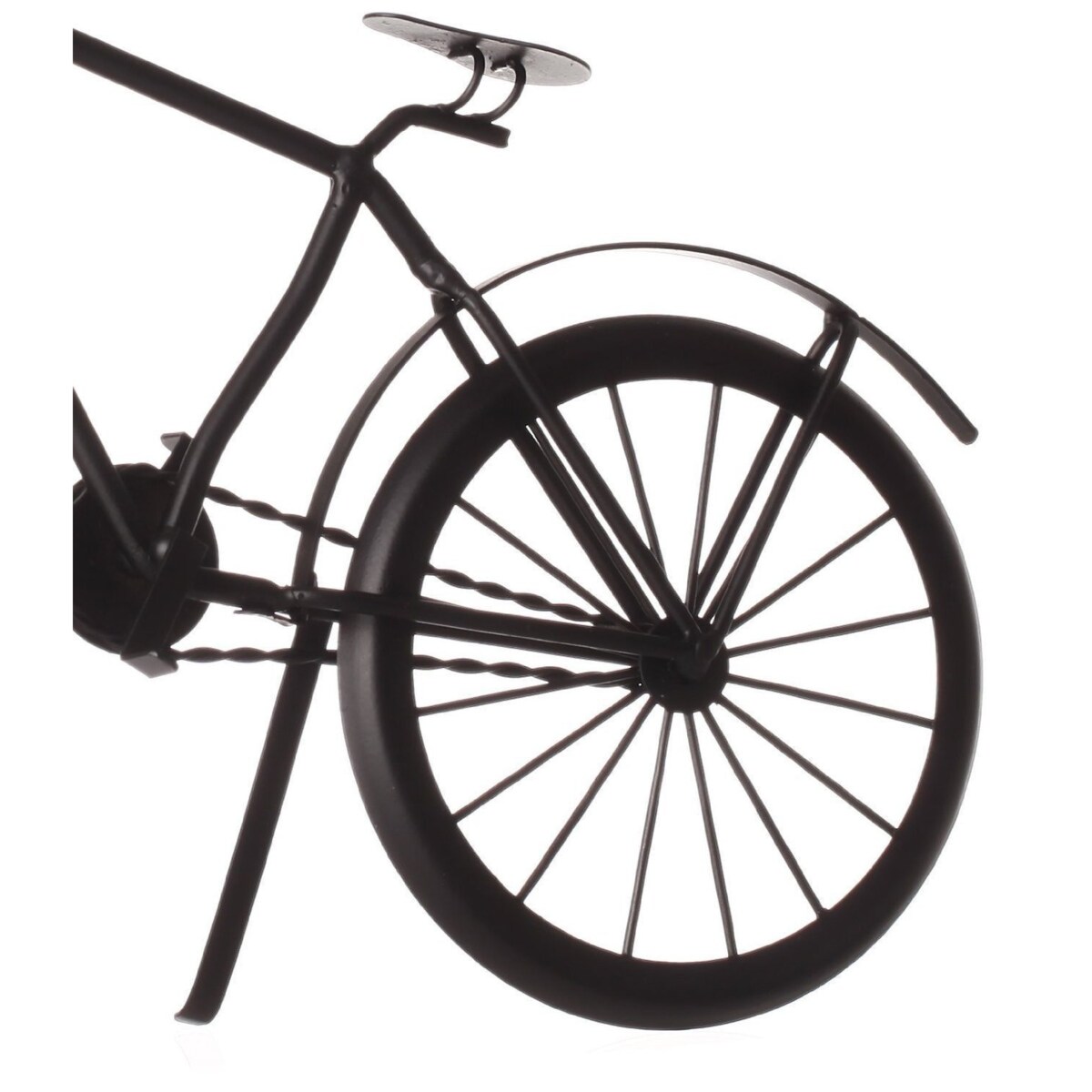 Zegar stołowy metalowy, motyw roweru, 29 cm, na baterie, kolor czarny
