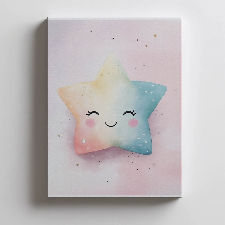 Pastelowa Gwiazdka Radości, 50x70 cm, bez ramy, płótno premium na blejtramie