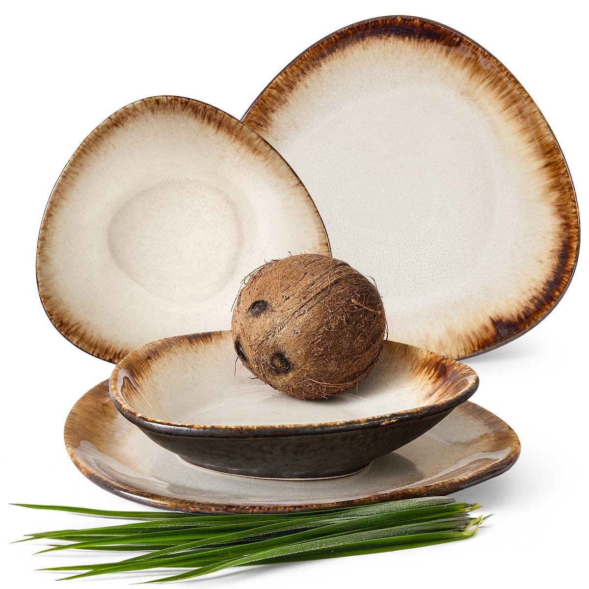 Konsimo PRIMA Zestaw obiadowy 2os. (4 el.), jasnobeżowy