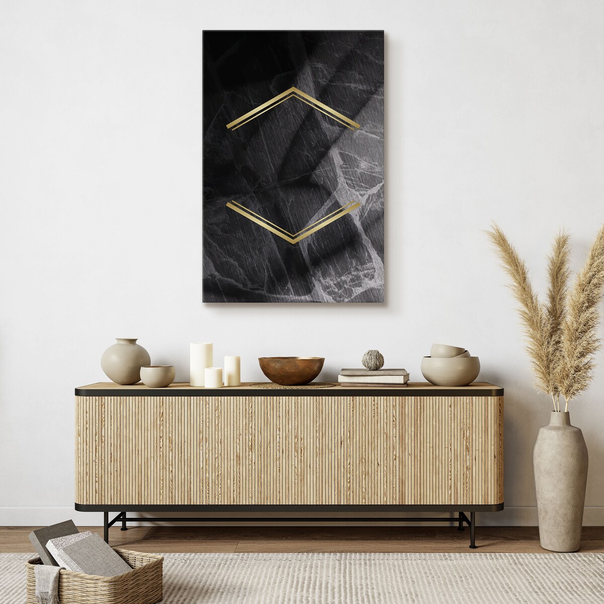 Obraz Abstrakcyjny Czarny Marmur 30x40cm