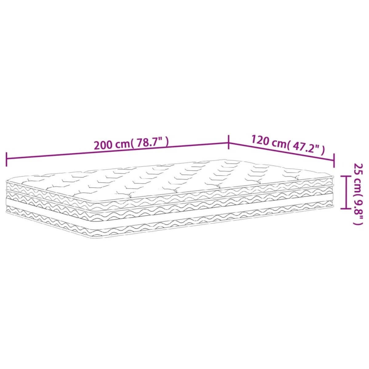 vidaXL Materac kieszeniowy, średnia twardość, 120x200 cm