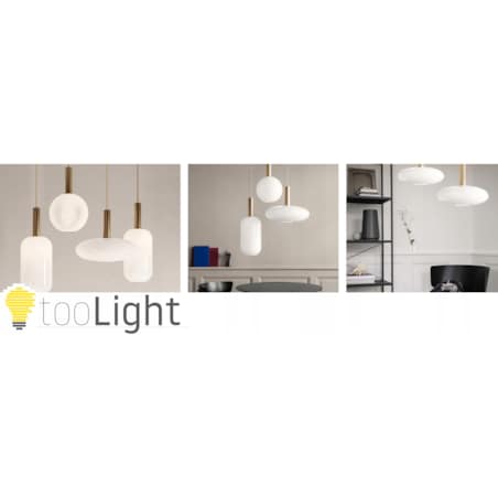 Lampa Sufitowa Wisząca Biała Kula Mleczna Gold