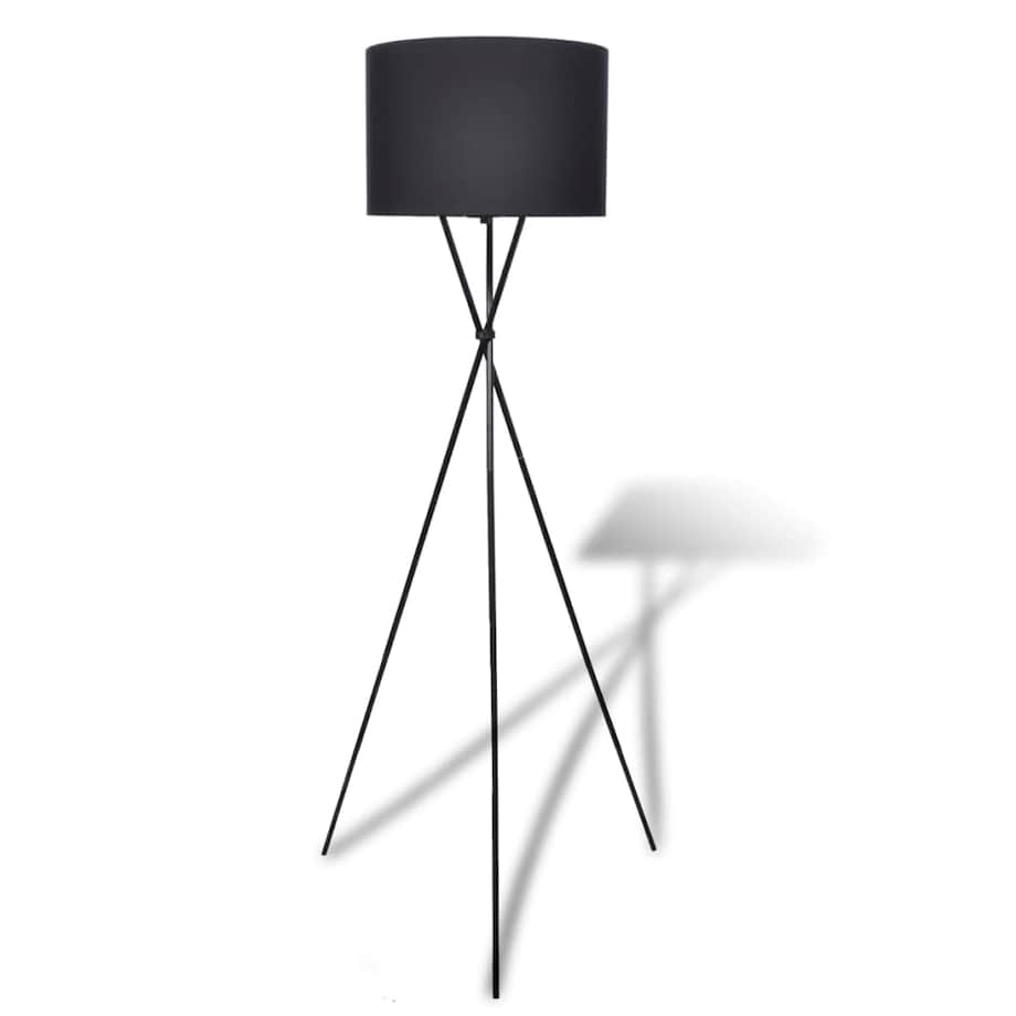 vidaXL Lampa podłogowa, czarna