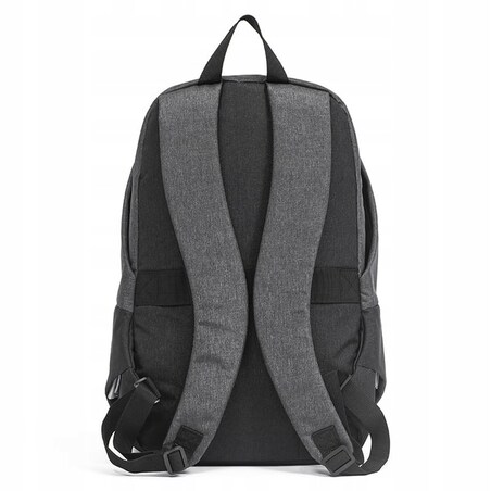 Plecak Czarny / Szary Miejski Podróżny Na Laptop 15,6" Pojemny Do Samolotu