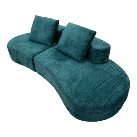 Sofa Island, kolor morski, poliester, 238 x 92 x 78 cm, styl nowoczesny, do salonu, Mauro Ferretti