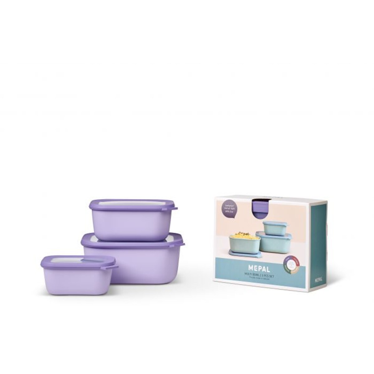 Zestaw 3 misek Cirqula prostokątna 750 1500 3000 Nordic Lilac 106271074600