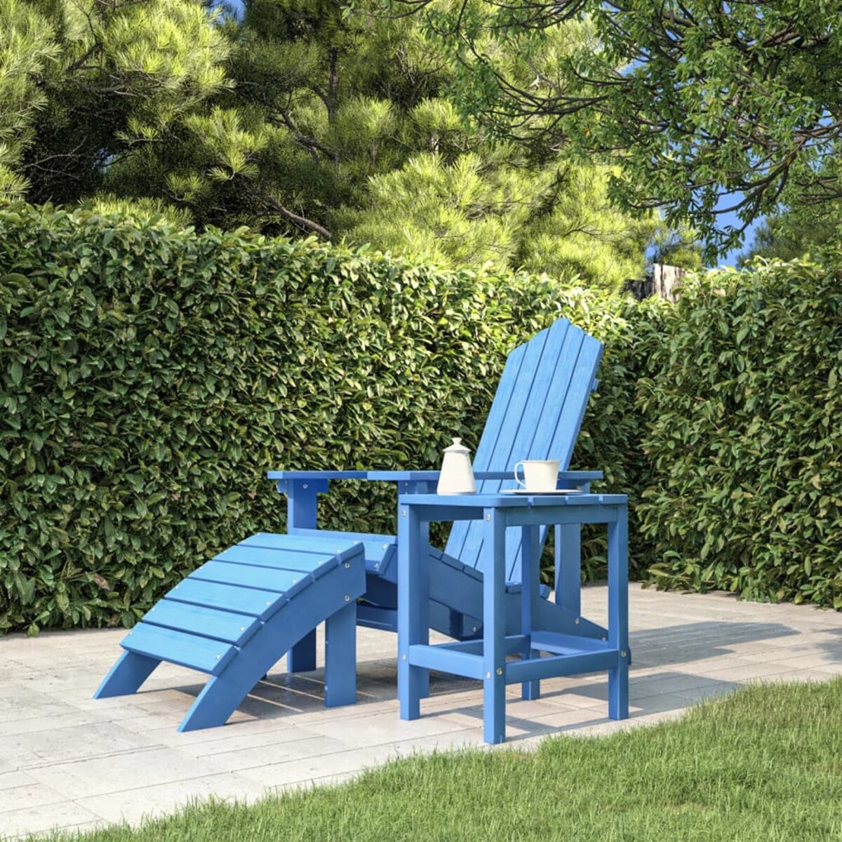 vidaXL Stolik ogrodowy Adirondack, morski błękit, 38x38x46 cm, HDPE