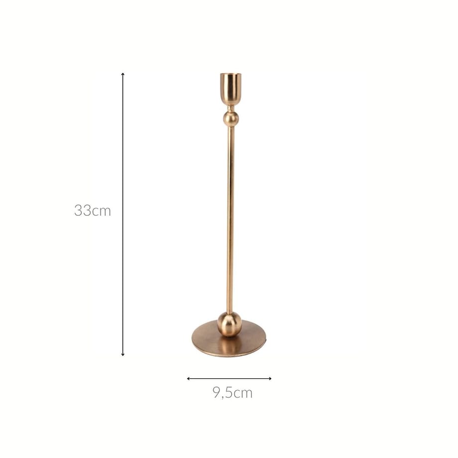 Klasyczny świecznik na jedną świecę, 33 cm