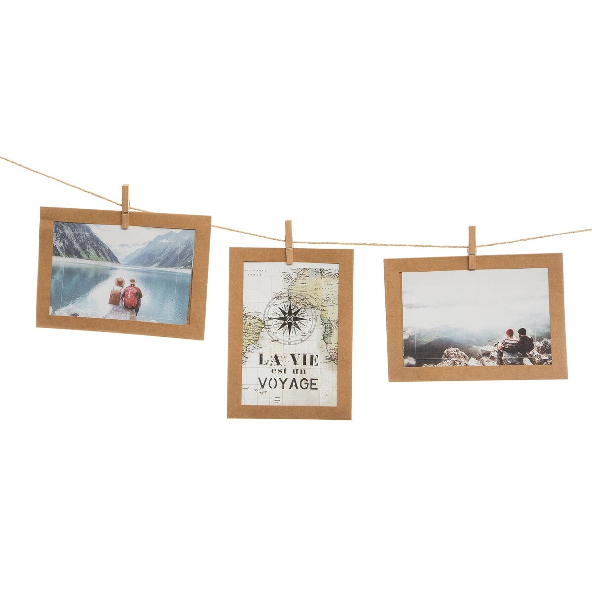 Ramki na zdjęcia 10x15cm, sznur z klamerkami