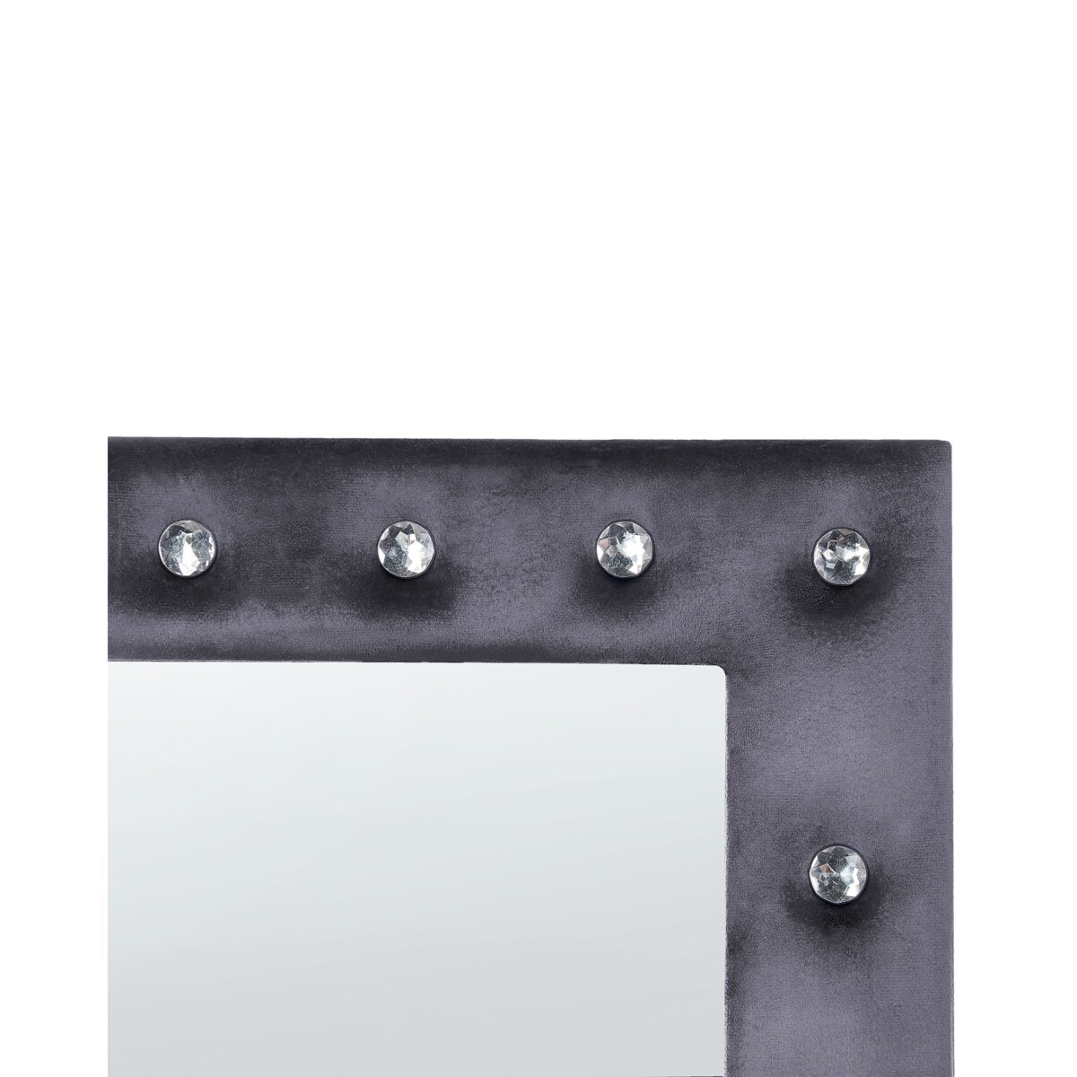 Lustro stojące welurowe 50 x 150 cm szare ANSOUIS