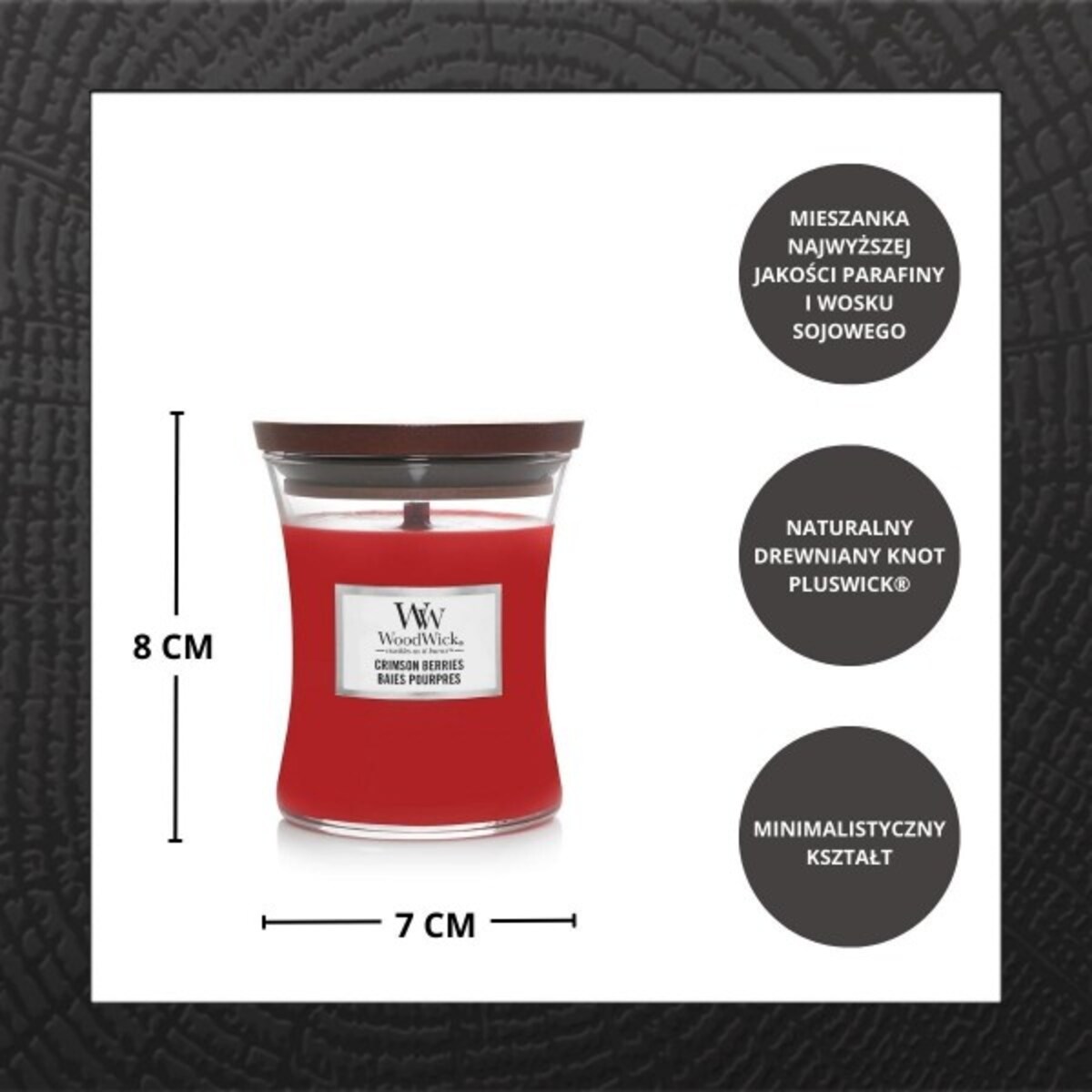 WoodWick świeca mała CRIMSON BERRIES