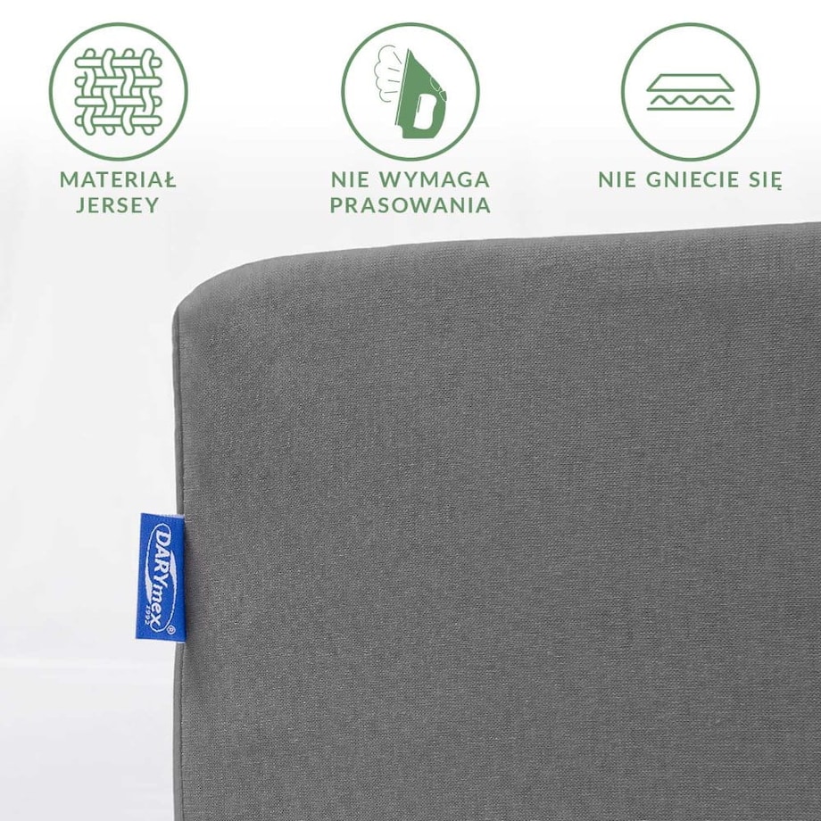 Prześcieradło z bawełny jersey z gumką 180x200 kolor szary PREMIUM