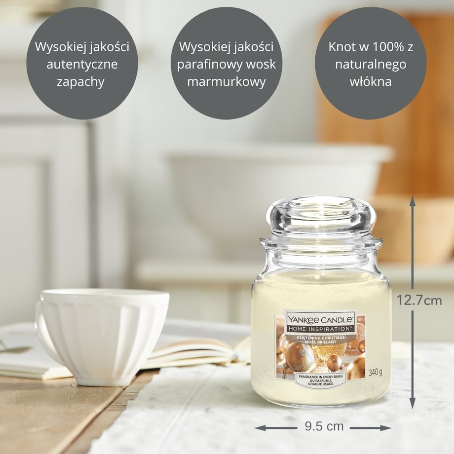 HI świeca średnia GLISTENING CHRISTMAS