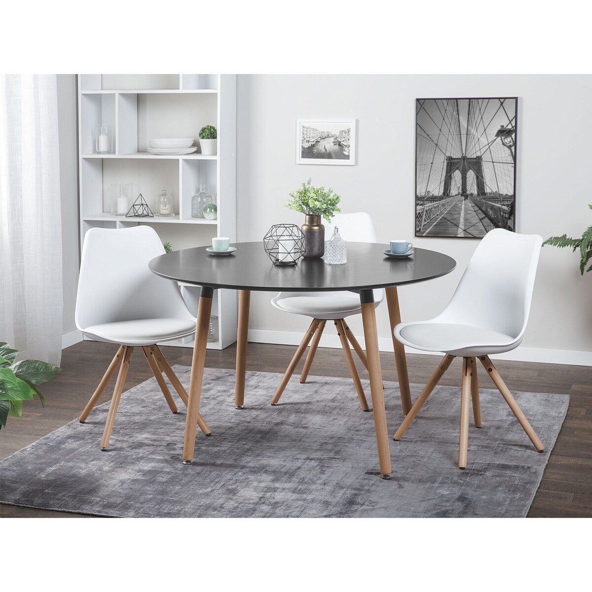 Stół do jadalni okrągły ⌀ 120 cm czarny BOVIO