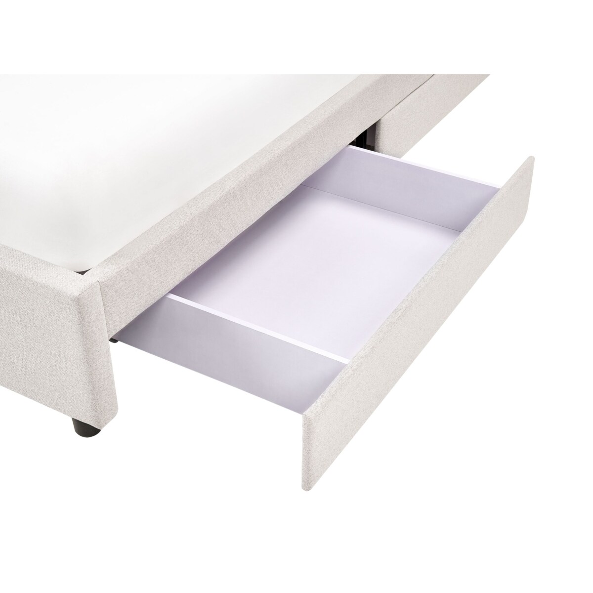 Łóżko z szufladami bez zagłówka PRADES 180 x 200 cm Jasnobeżowy