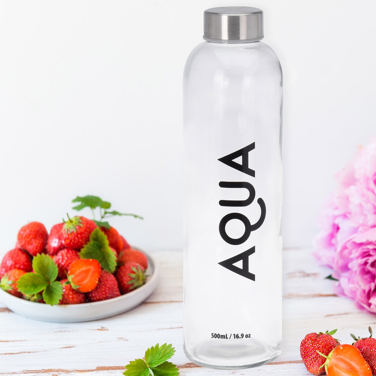 Szklana Butelka Na Wodę 750 Ml Napoje Sok Zakręcana Na Lato