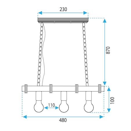 LAMPA SUFITOWA WISZĄCA BOHO LINE APP1319-3CP