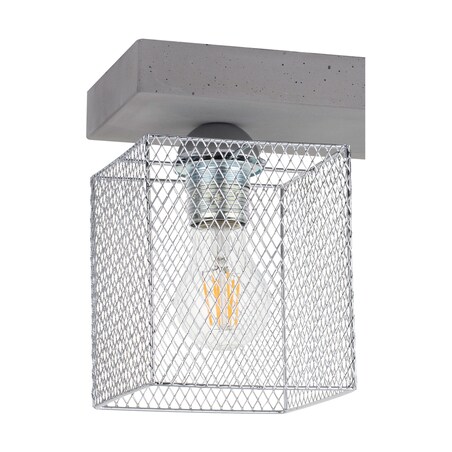 Lampa Sufitowa BRITOP Lighting 2xE27 Max.60W Klasyczny Szary Beton z Chromowanym Kloszem, Polski Producent, 1 szt.