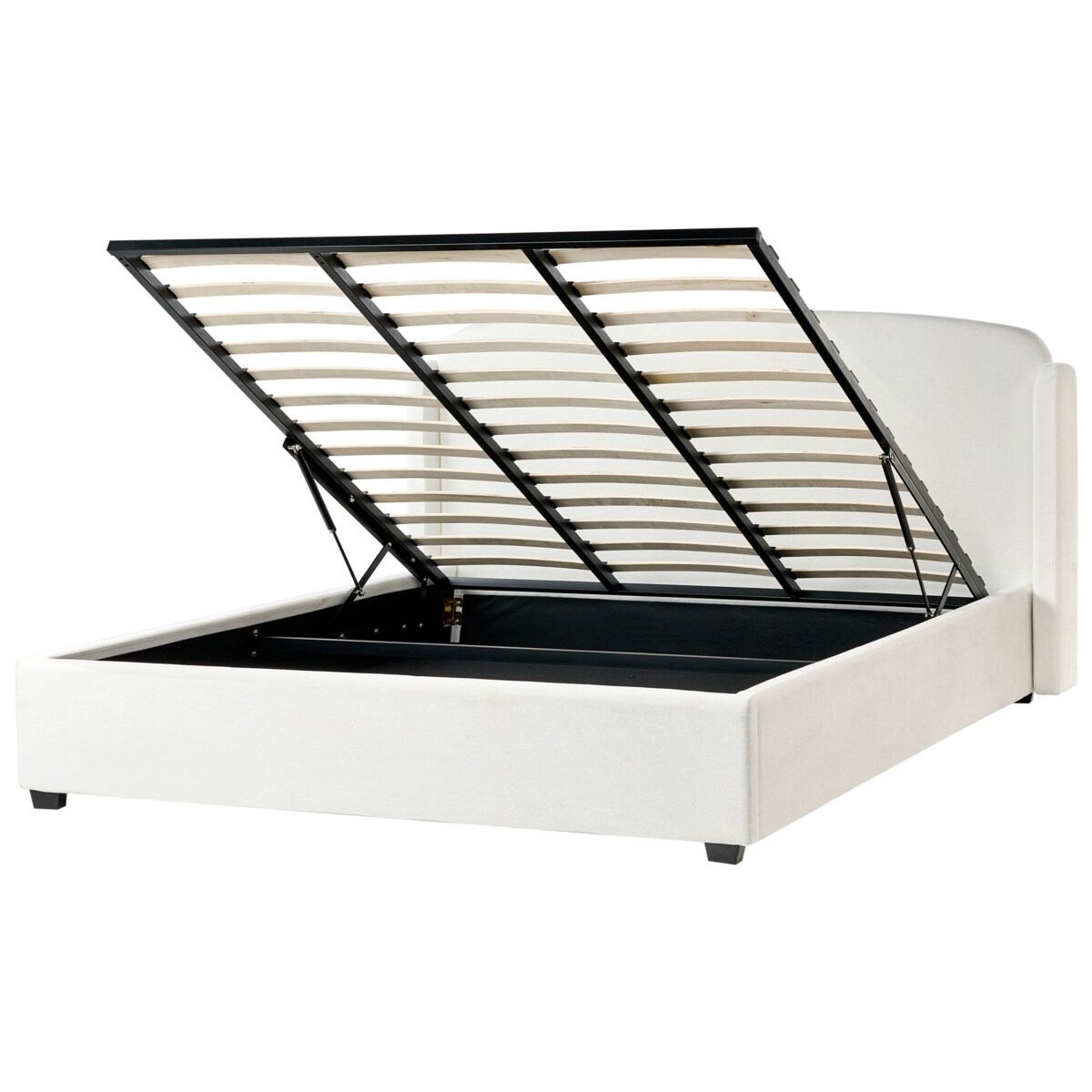 Łóżko z pojemnikiem BERNAY 180 x 200 cm Złamana biel