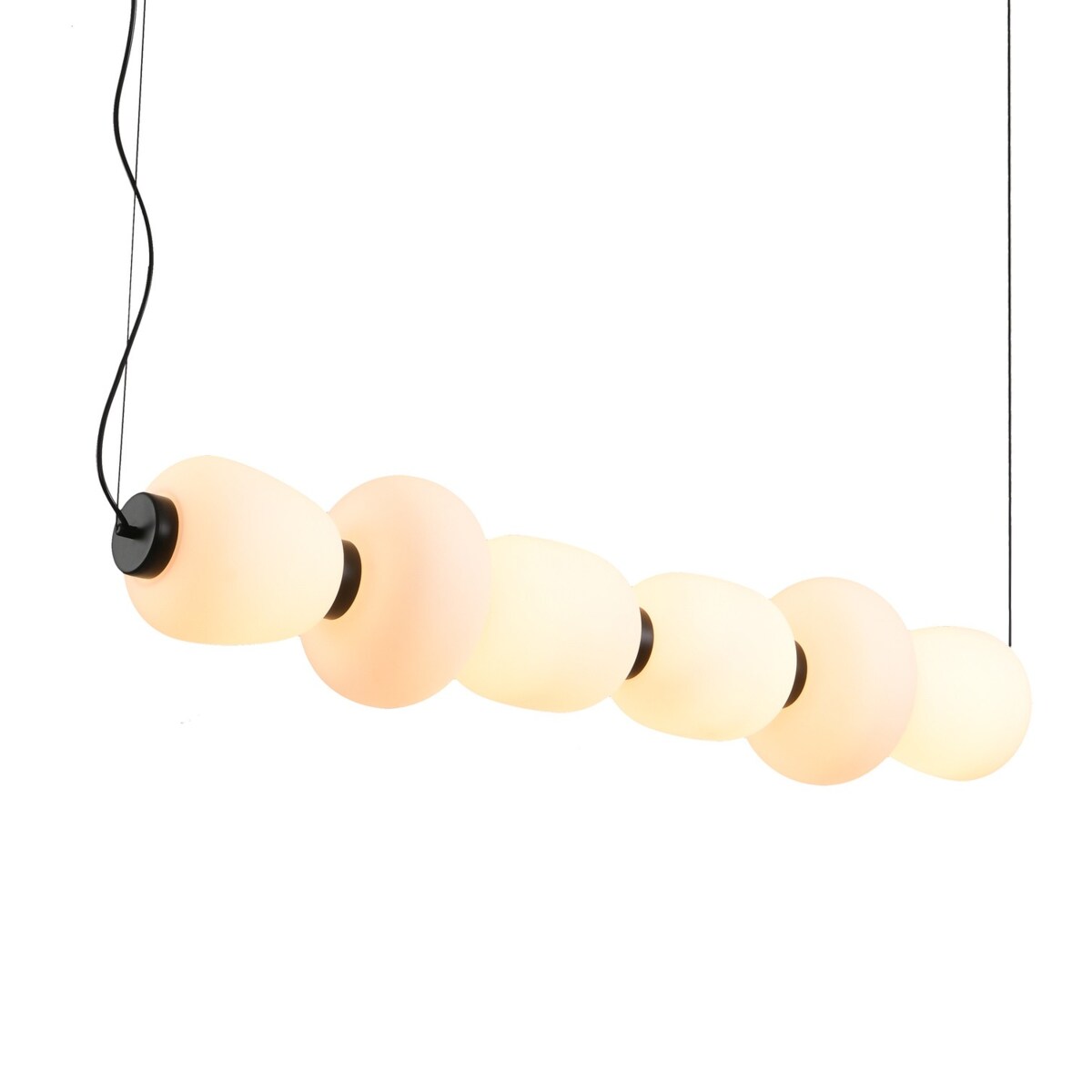 Lampa wisząca BRILLA-6 LED biało-czarna 125 cm