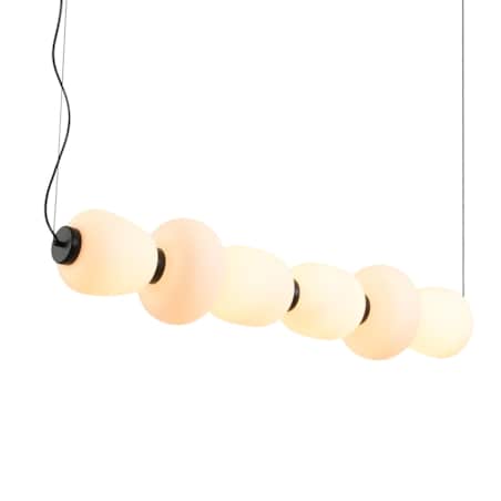 Lampa wisząca BRILLA-6 LED biało-czarna 125 cm